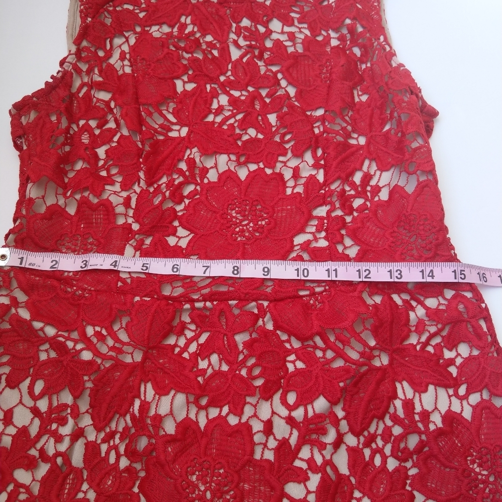 New York & Company Red lace dress, Size 6 - Picture 6 of 8